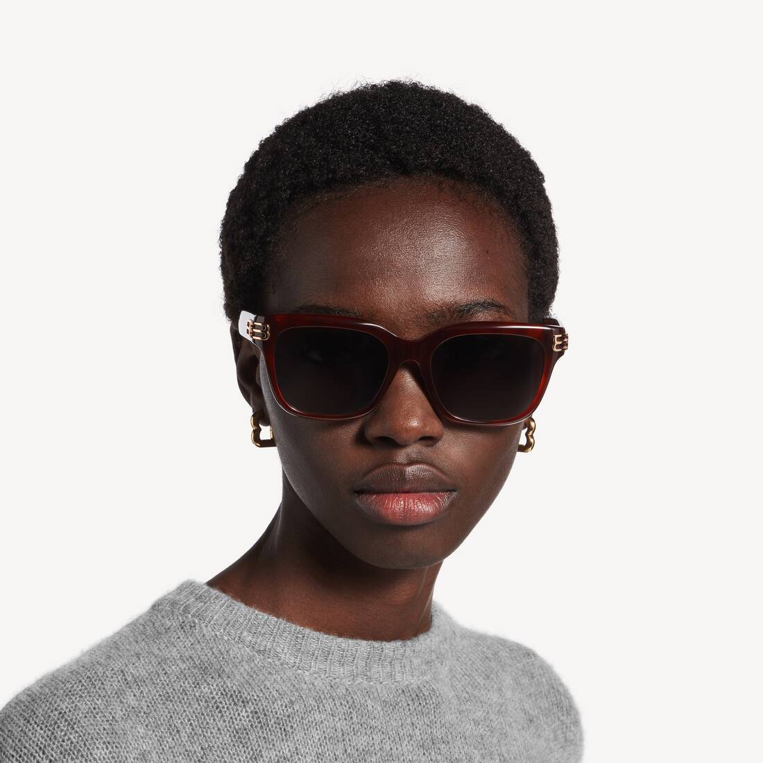 Lunettes De Soleil Carr&eacute;es Af Casino pour Femme en Marron Havana Moyen | Balenciaga Belgique FR - Image 6