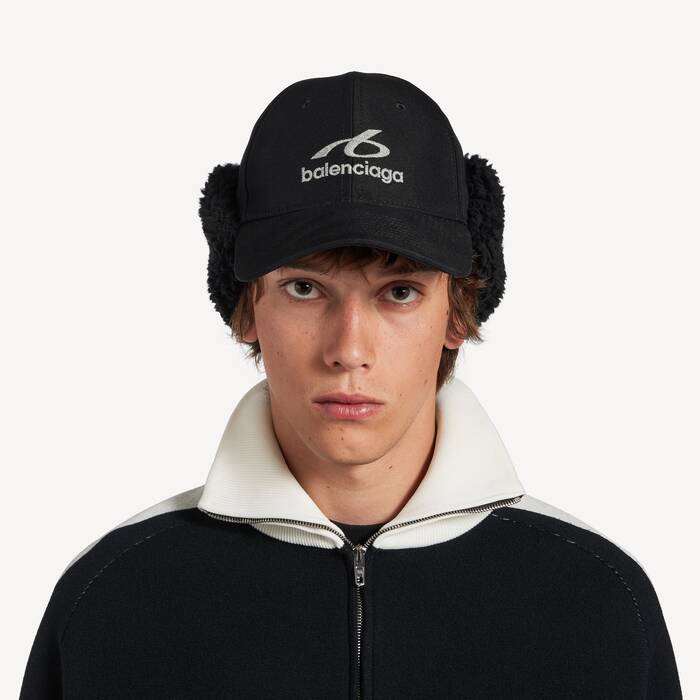 Men's Bodies Fleece Lined Cap in Black - Men | Balenciaga Republic Of Korea EN - Image 2