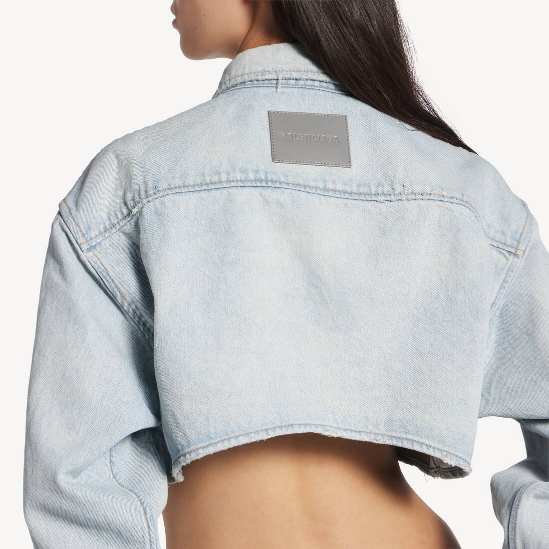 Camisa Corta para Mujer en Azul Claro | Balenciaga Espa&ntilde;a ES - Image 6