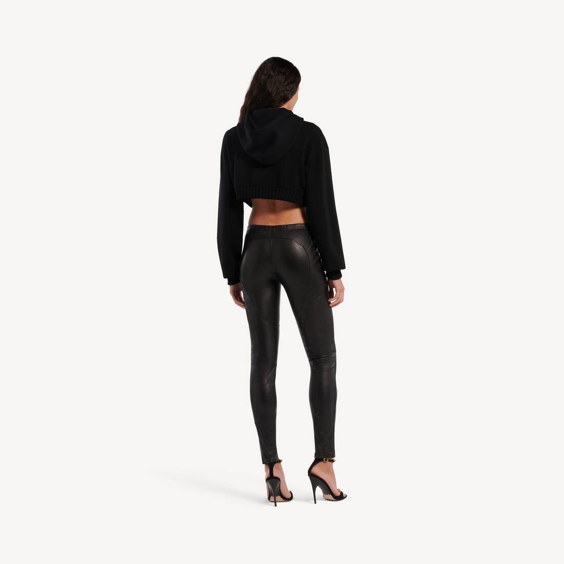 Techwear Crop-zip-hoodie f&uuml;r Damen in Schwarz | Balenciaga Deutschland DE - Image 4