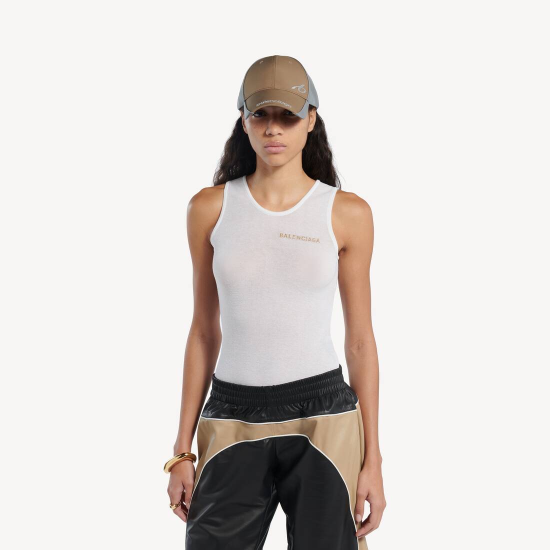 Camiseta Sin Mangas para Mujer en Blanco | Balenciaga Espa&ntilde;a ES - Image 6