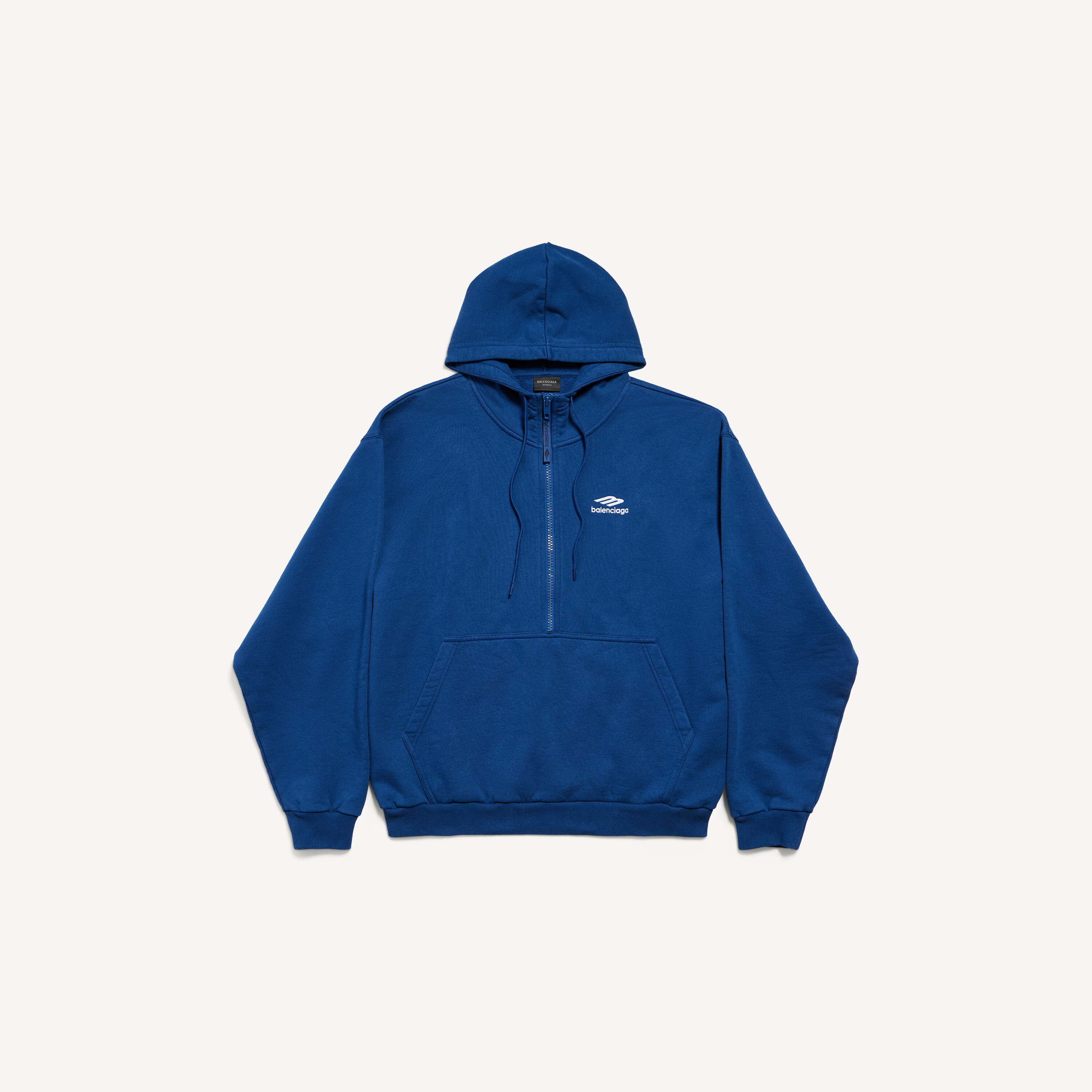 3b Sports Icon Half-zip Hoodie in Light Marine Blue | Balenciaga US