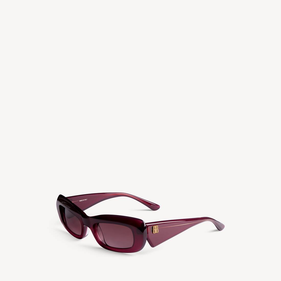 Women's Diva Rectangle Sunglasses in Dark Burgundy | Balenciaga Bulgaria EN - Image 4
