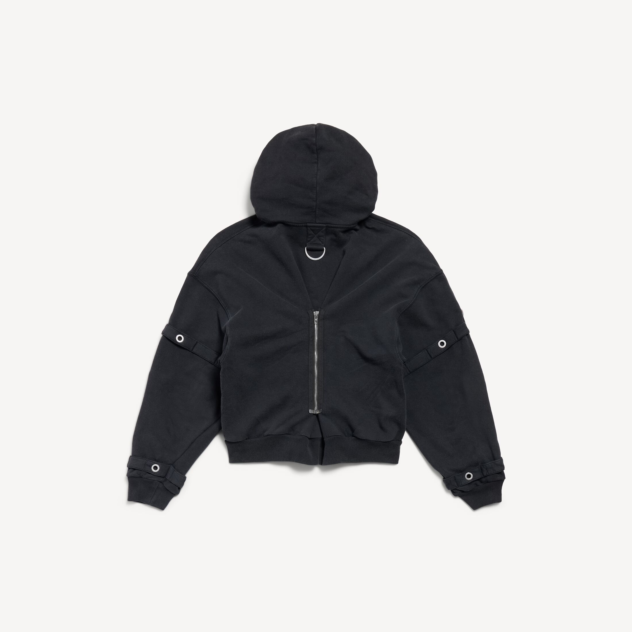 d-ring cargo zip-up hoodie