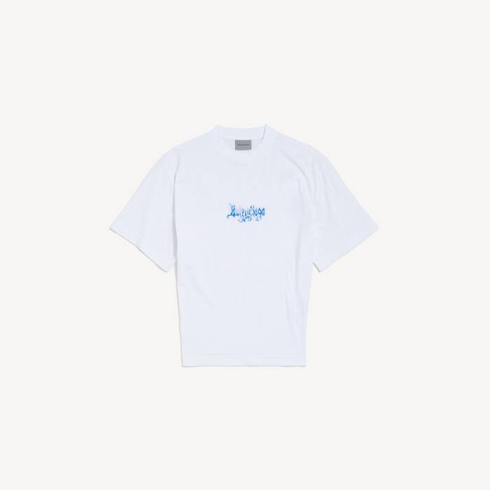 Women's Sketchy Short Sleeve Top in White - Women | Balenciaga Netherlands EN - Image 1