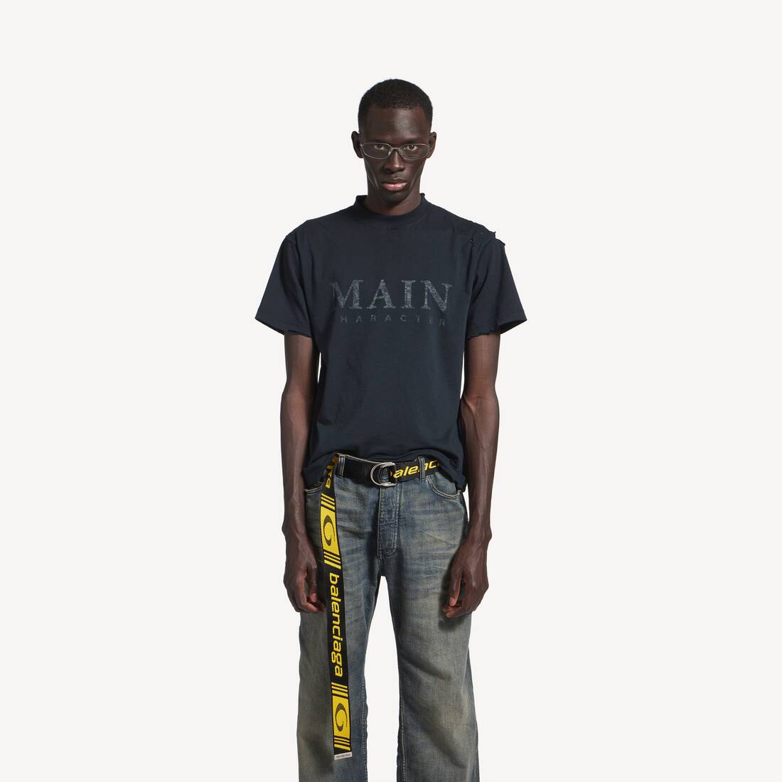 Men's D Ring Belt in Black/yellow | Balenciaga Hong Kong SAR EN - Image 3