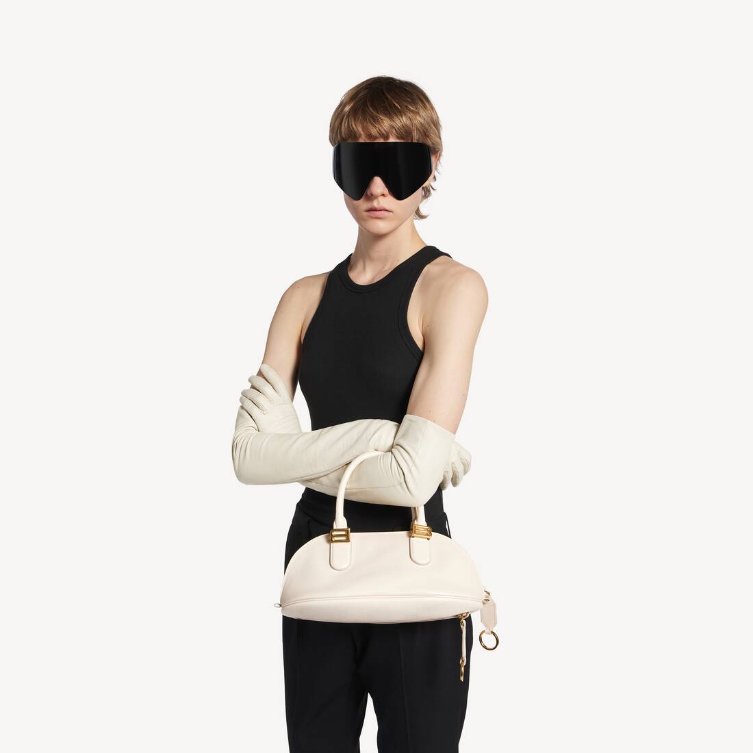 Women's Bolero Bowling Bag Mini in Cream | Balenciaga Bulgaria EN - Image 8