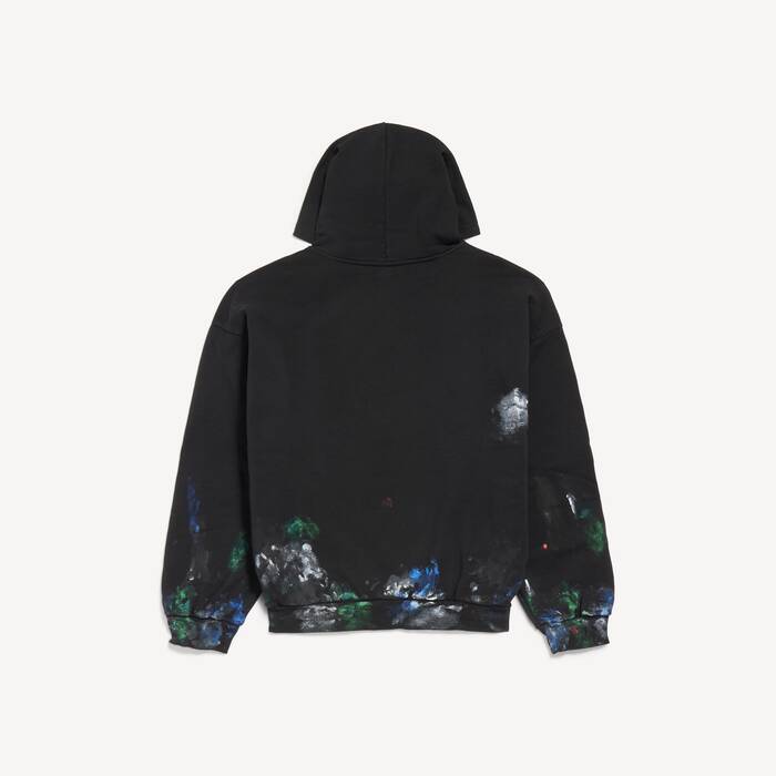 Men's Painter's Shirt Medium Fit Hoodie  in Black - Men | Balenciaga Australia EN - Image 2