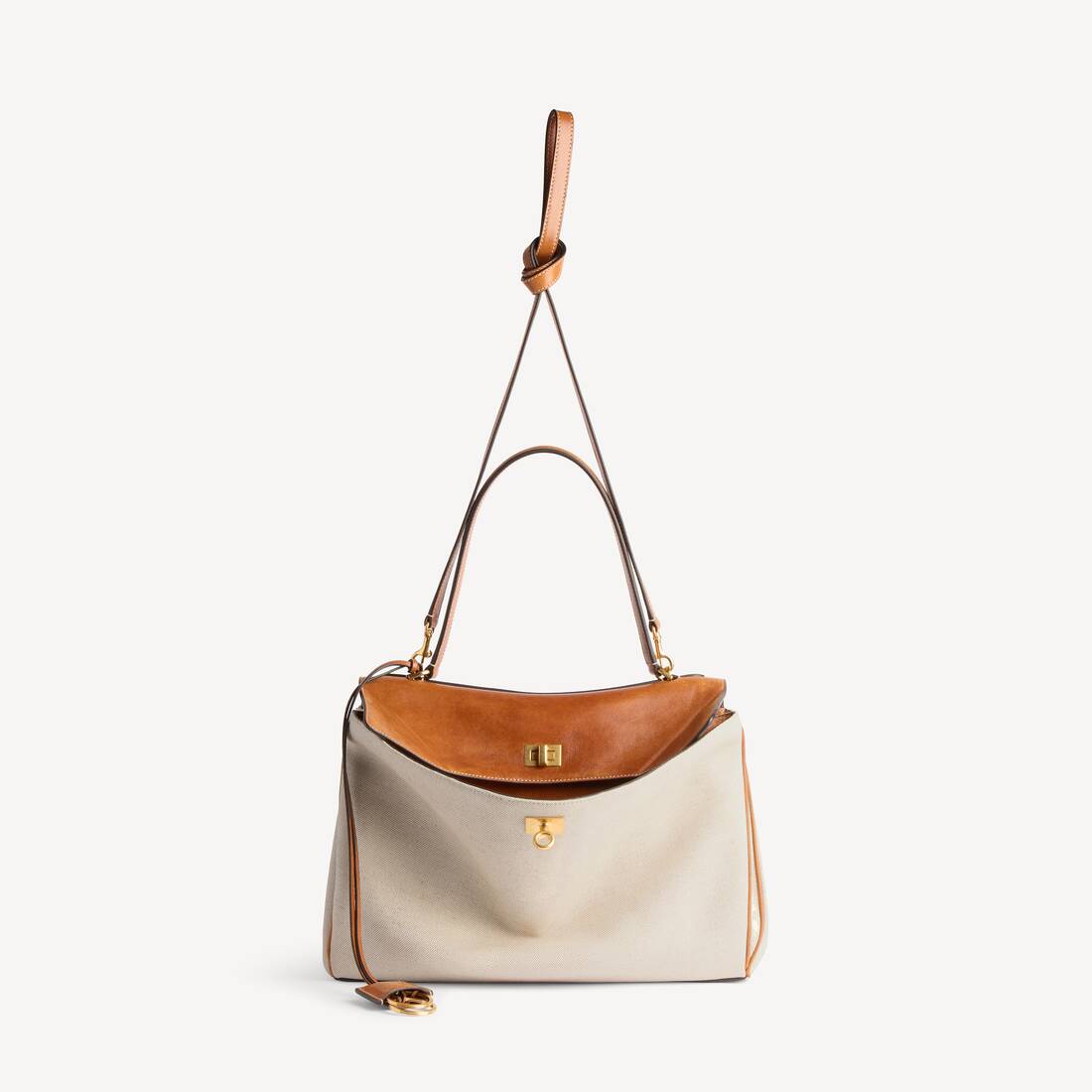 Sac &Agrave; Main Rodeo Moyen pour Femme en Beige/brun Clair Cowboy | Balenciaga Monaco FR - Image 4