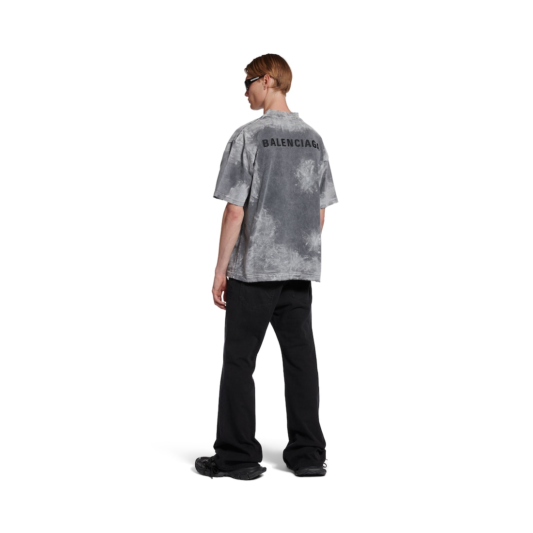 Men's Balenciaga Back T-shirt Medium Fit  in Grey