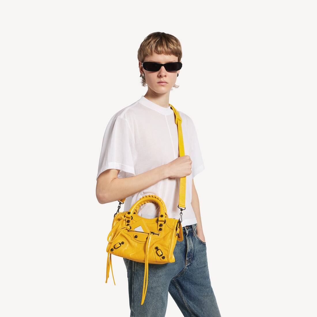 Women's Le City Bag Mini in Marge Yellow | Balenciaga United Kingdom EN - Image 8