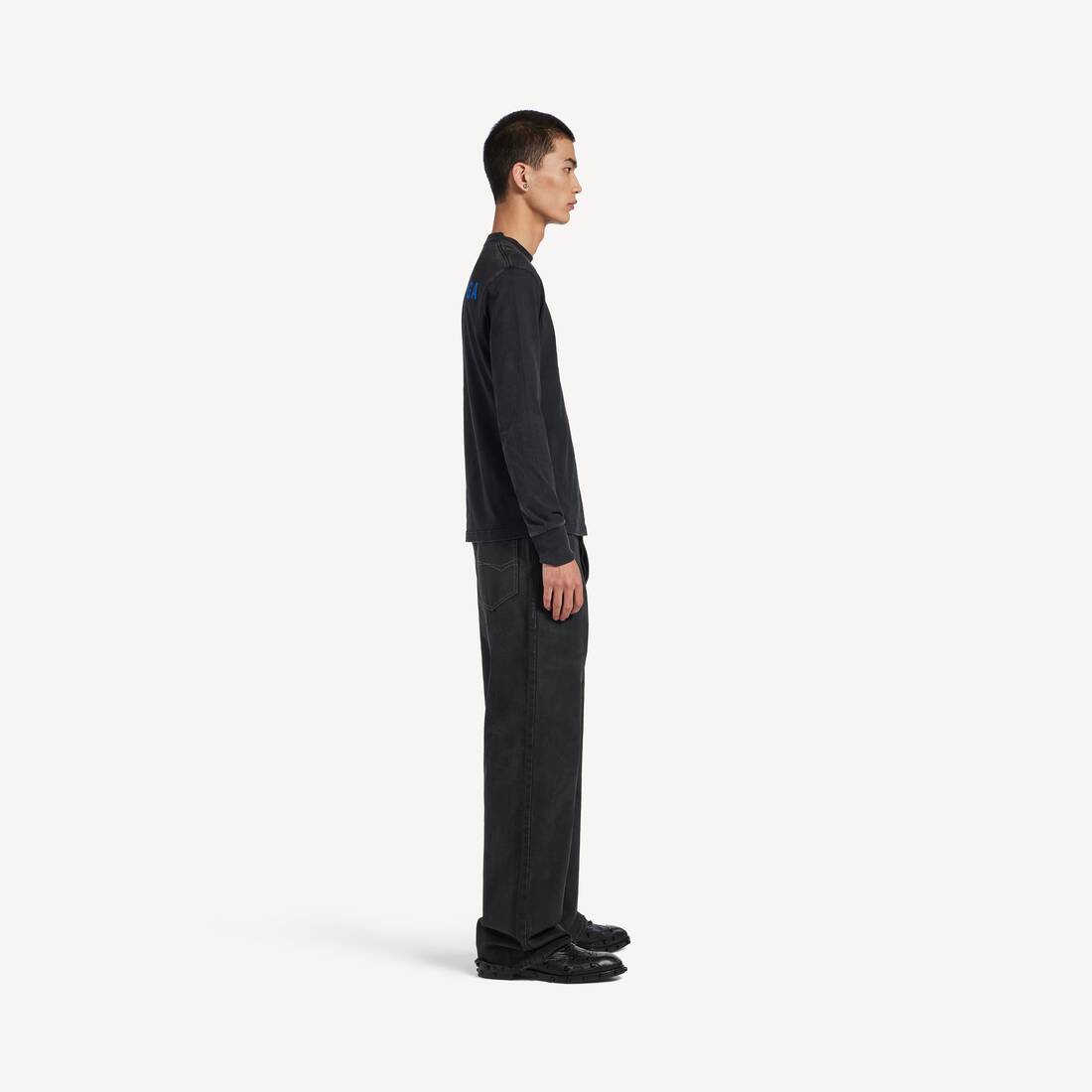 フェードブラック の メンズ Balenciaga Back ミディアムフィット ロングスリーブtシャツ | Balenciaga 日本 JA - Image 3
