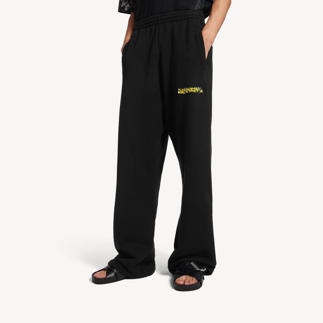 Pantal&oacute;n De Ch&aacute;ndal Baggy Messy Spray para Hombre en Negro | Balenciaga Espa&ntilde;a ES - Image 5