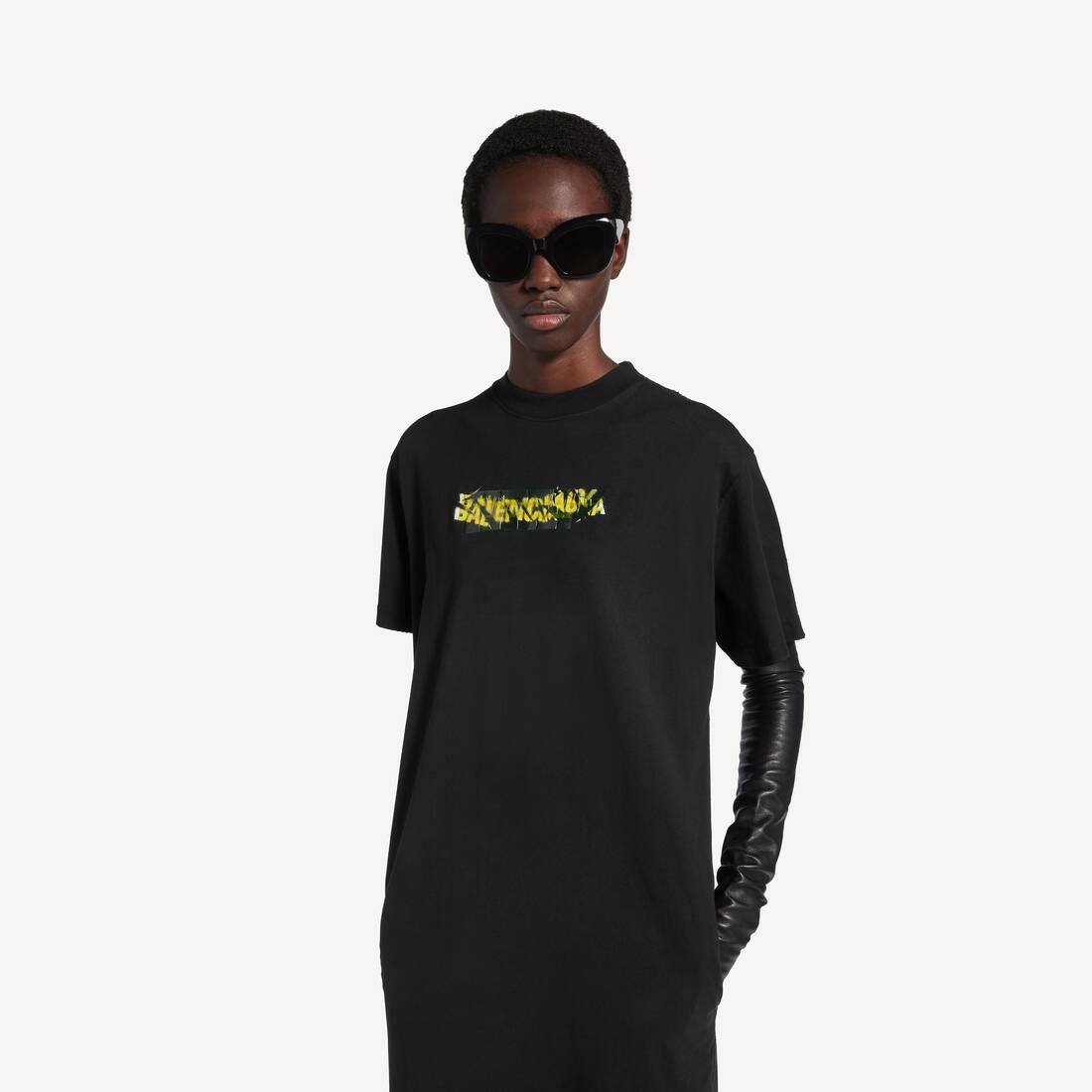 Women's Messy Spray Long Dress in Black | Balenciaga Japan EN - Image 5