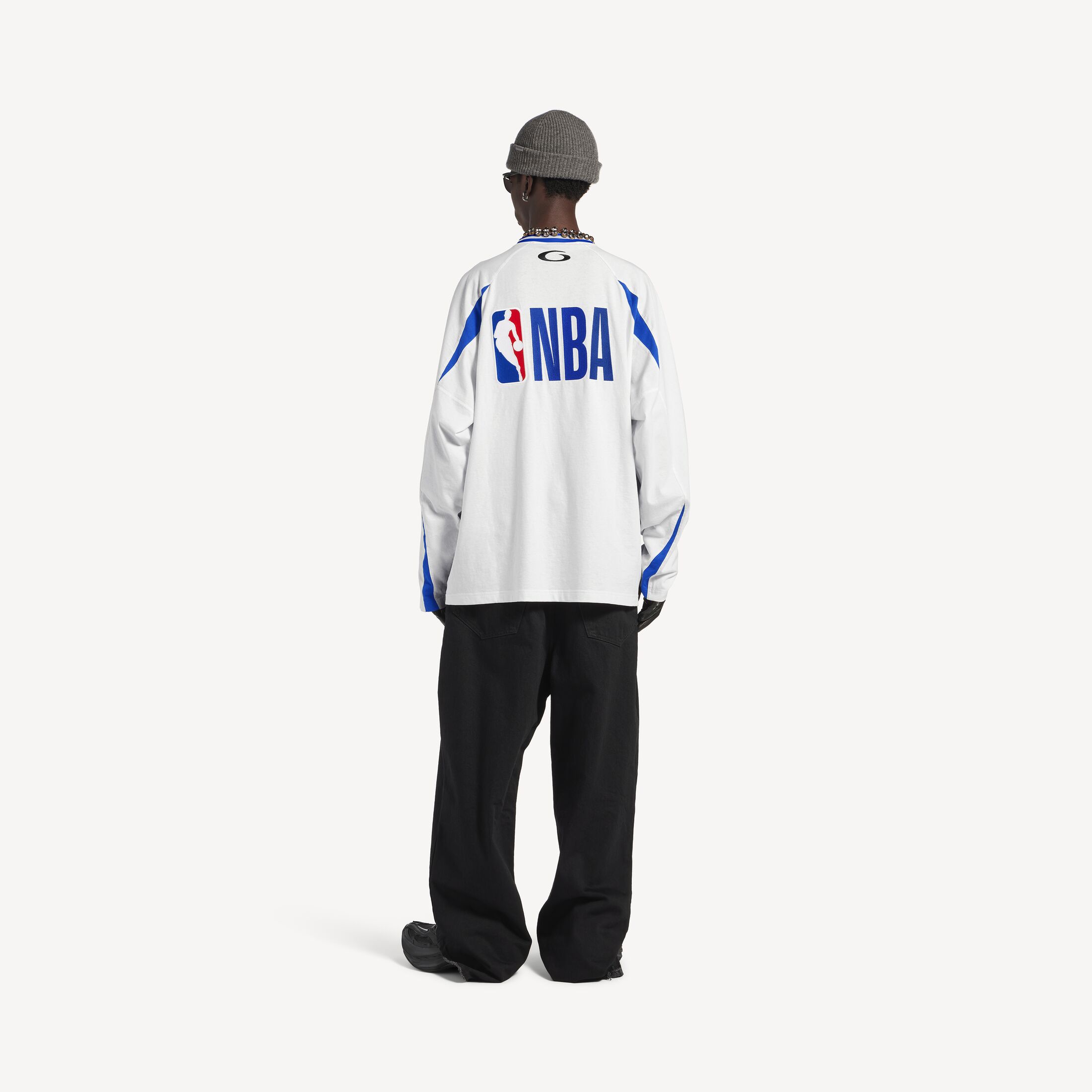 발렌시아가 남성 발렌시아가 | NBA 컬래버레이션 오버사이즈 긴소매 티셔츠 (화이트/멀티컬러) 864877TTVW28487