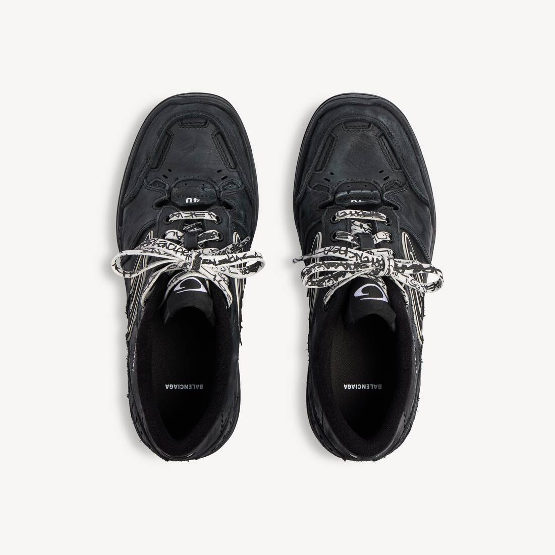 Women's Hamptons Worn-out Trainers in Black | Balenciaga United Kingdom EN - Image 6
