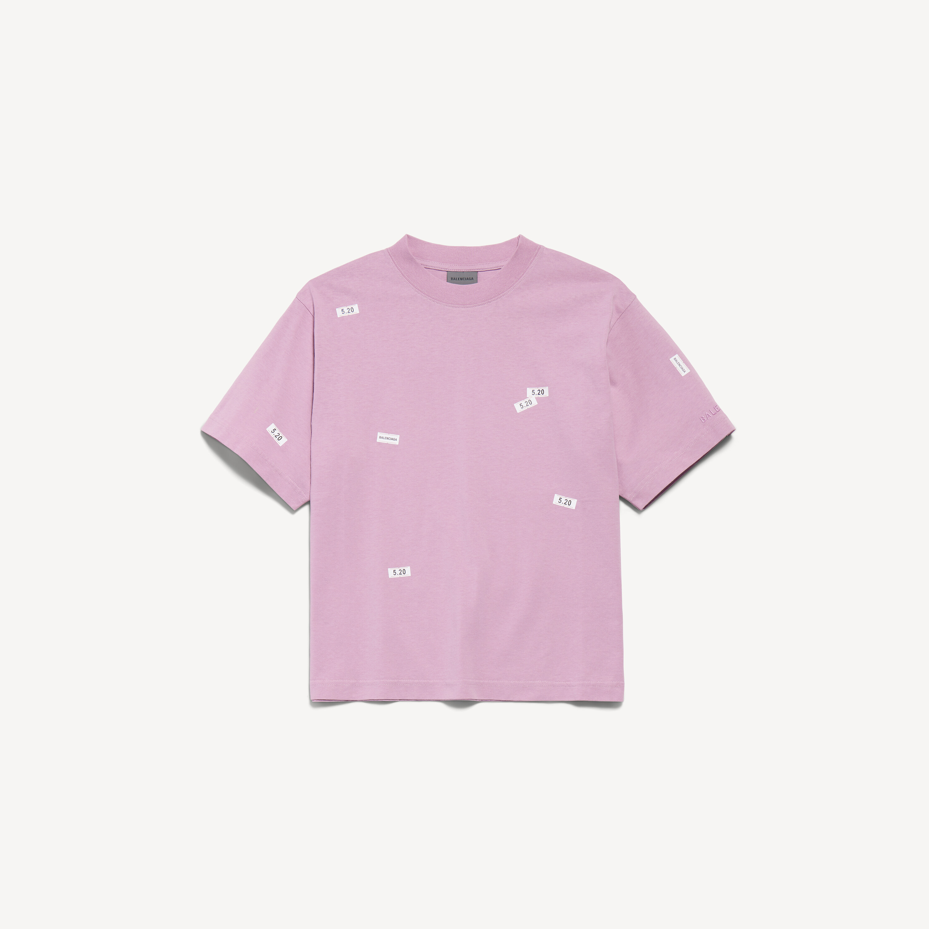 Women's 520 Stickers Medium Fit T-shirt in Old Pink/white