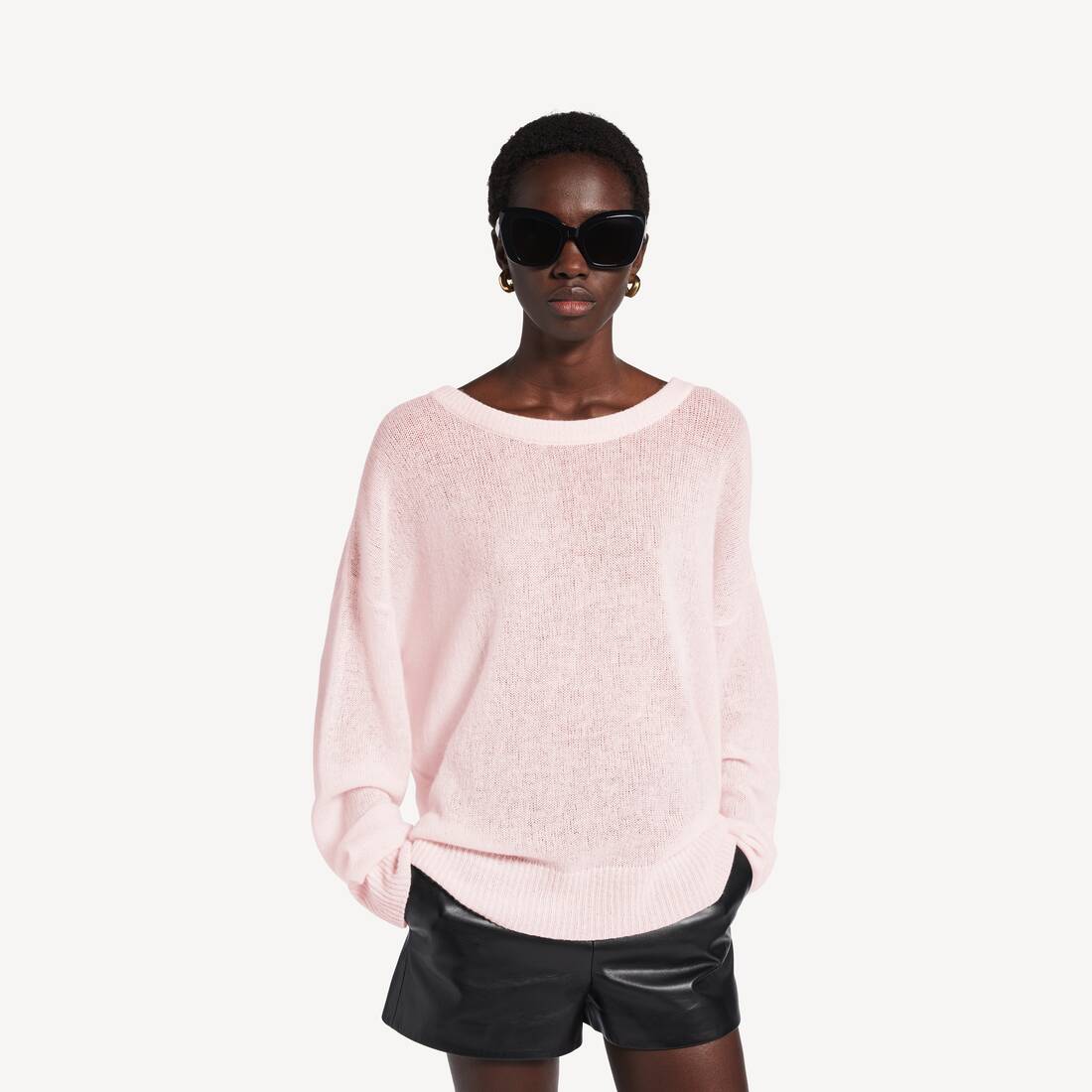 Women's Sweater in Dusty Pink | Balenciaga Sweden EN - Image 5
