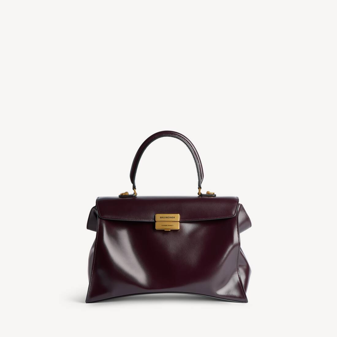 Hourglass Avenue Top Handle Bag Medium in Raisin