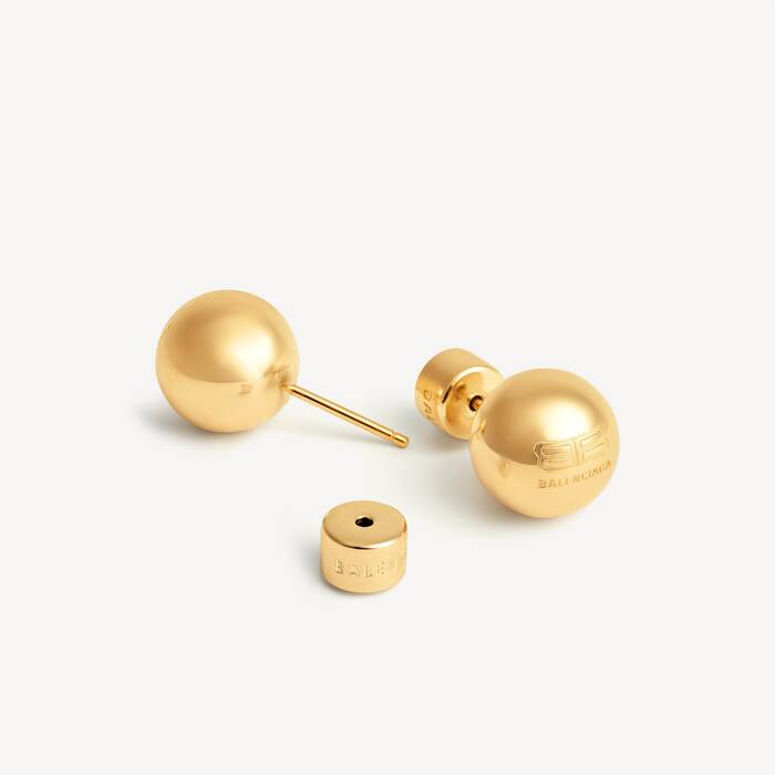 Boucles D&rsquo;oreilles Atom  in Or Brillant | Balenciaga Belgique FR - Image 3