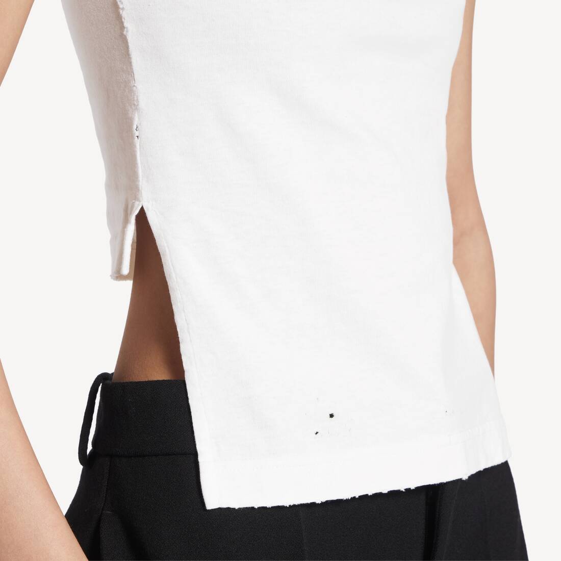Messy Spray T-shirt Mit Gek&uuml;rztem R&uuml;cken f&uuml;r Damen in Wei&szlig; | Balenciaga Deutschland DE - Image 6