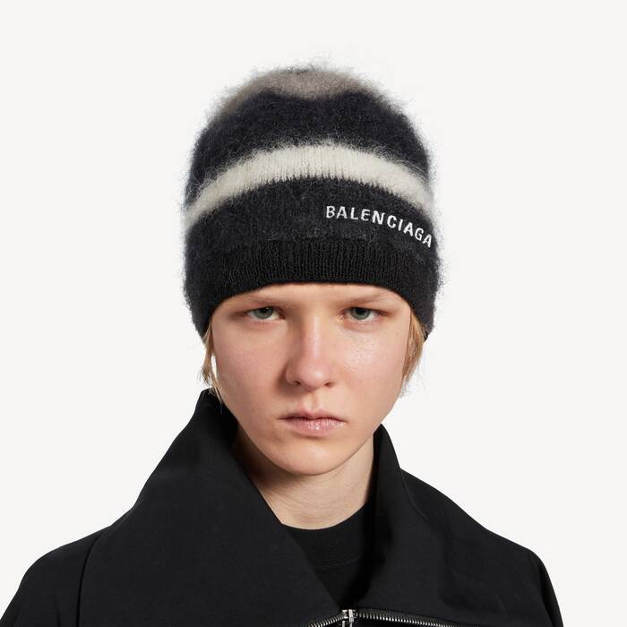 Gestreifte M&uuml;tze f&uuml;r Damen in Schwarz/wei&szlig;/grau - Damen | Balenciaga Deutschland DE - Image 2