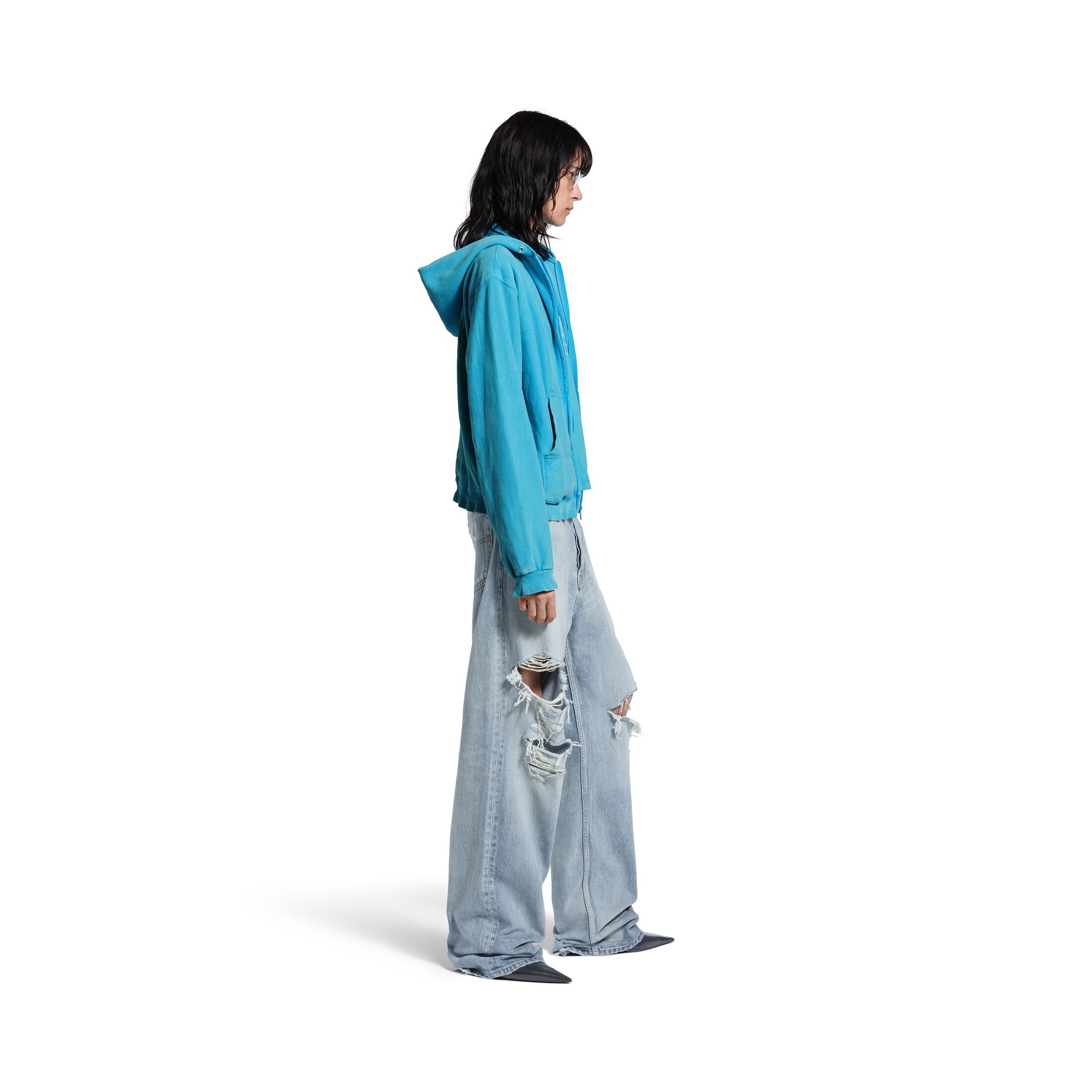 washed crayon political zip-up hoodie regular fit