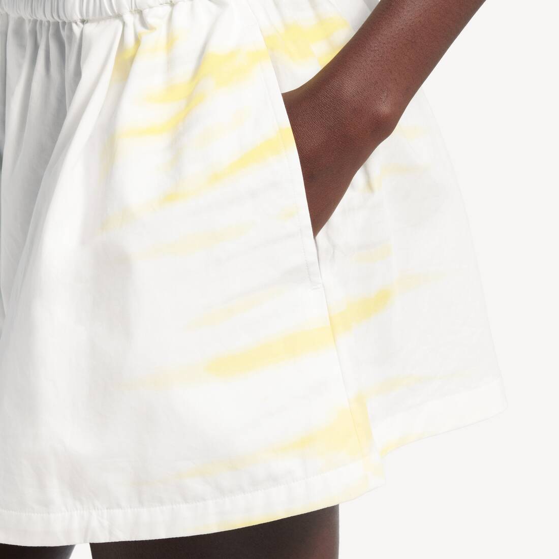 Pantalones Cortos B&oacute;xers Extreme Tie Dye L&iacute;nea A para Mujer en Blanco/amarillo | Balenciaga Espa&ntilde;a ES - Image 5