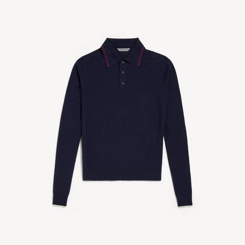 knitted long sleeve polo