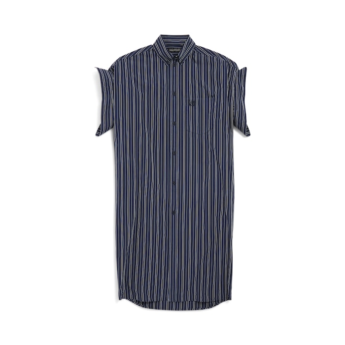 hemdblusenkleid mit umgeschlagenen ärmeln