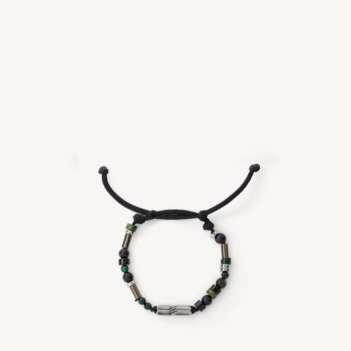 Bracciale Con Perle Bb Icon da Uomo in Smeraldo - Uomo | Balenciaga Italia IT - Image 1