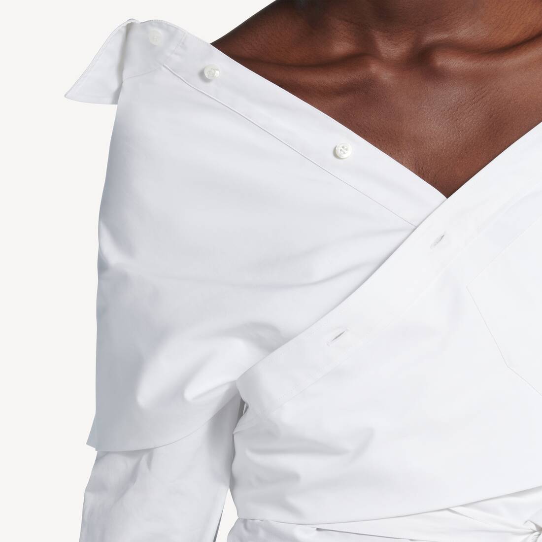 ホワイト の ウィメンズ オフショルダー ラップシャツ | Balenciaga 日本 JA - Image 6