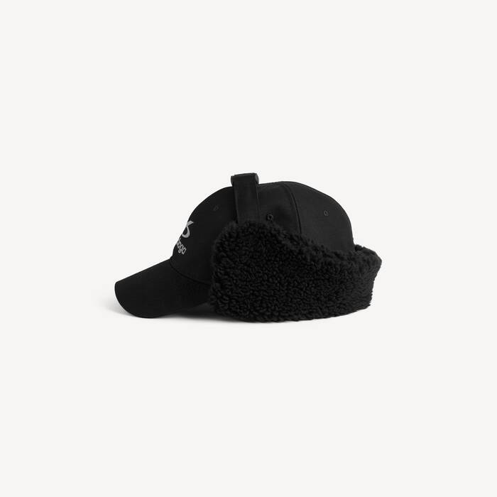 Men's Bodies Fleece Lined Cap in Black - Men | Balenciaga Republic Of Korea EN - Image 3