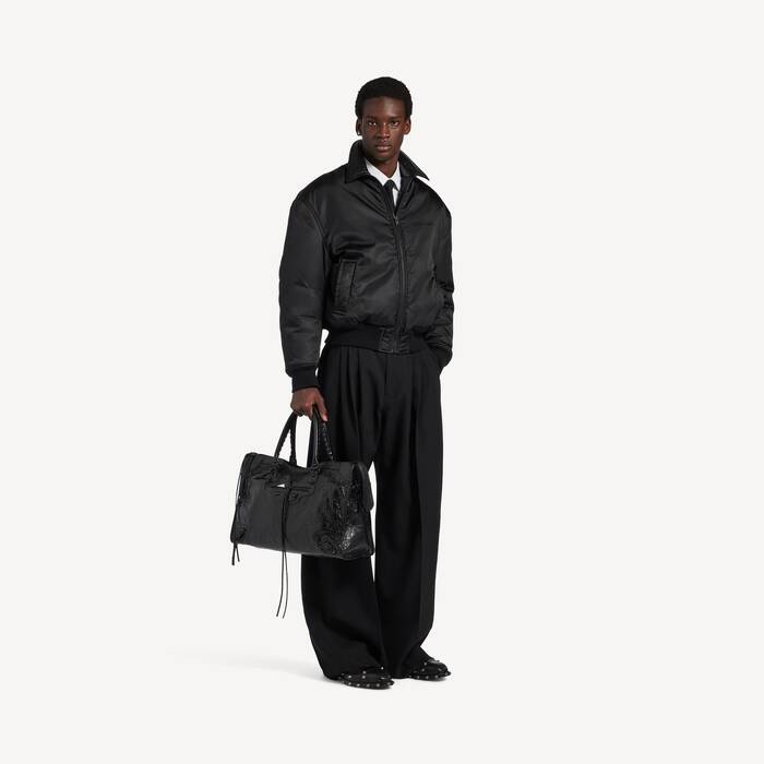 Bomber Cocoon pour Homme en Noir - Homme | Balenciaga Belgique FR - Image 3