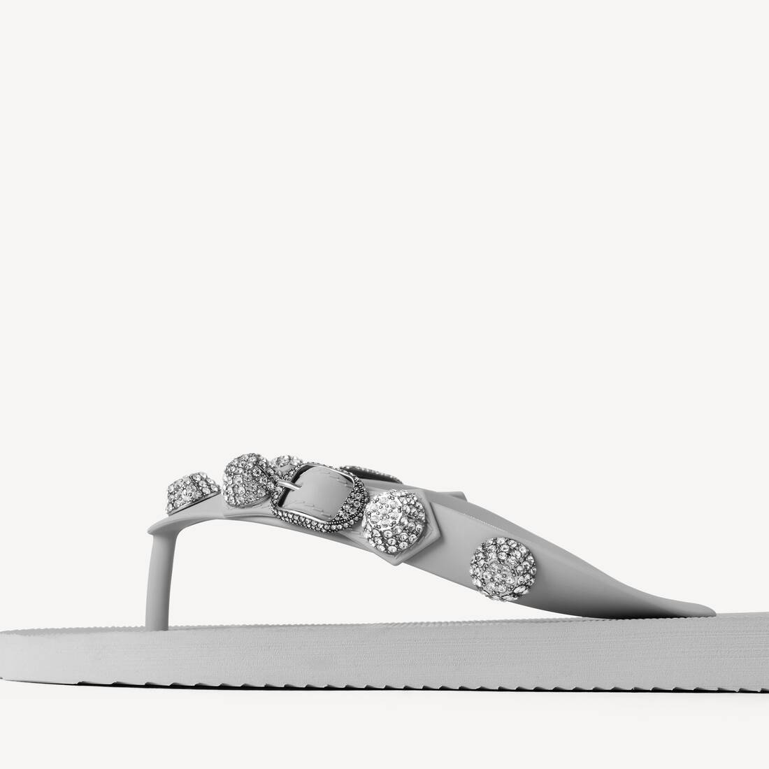 Women's Cagole Thong Sandal in Balenciaga Grey/crystal | Balenciaga Saudi Arabia EN - Image 3