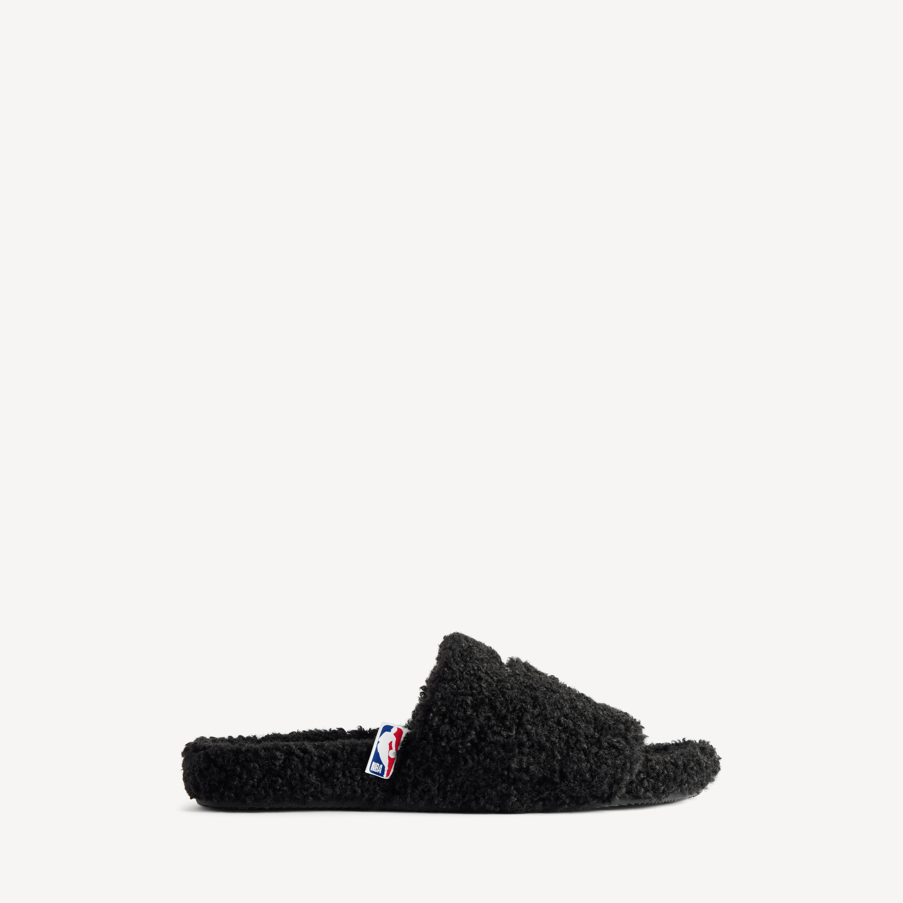 BALENCIAGA ブラック ラバーミュール Men's Balenciaga | Nba Collaboration Furry Open Mule in Black