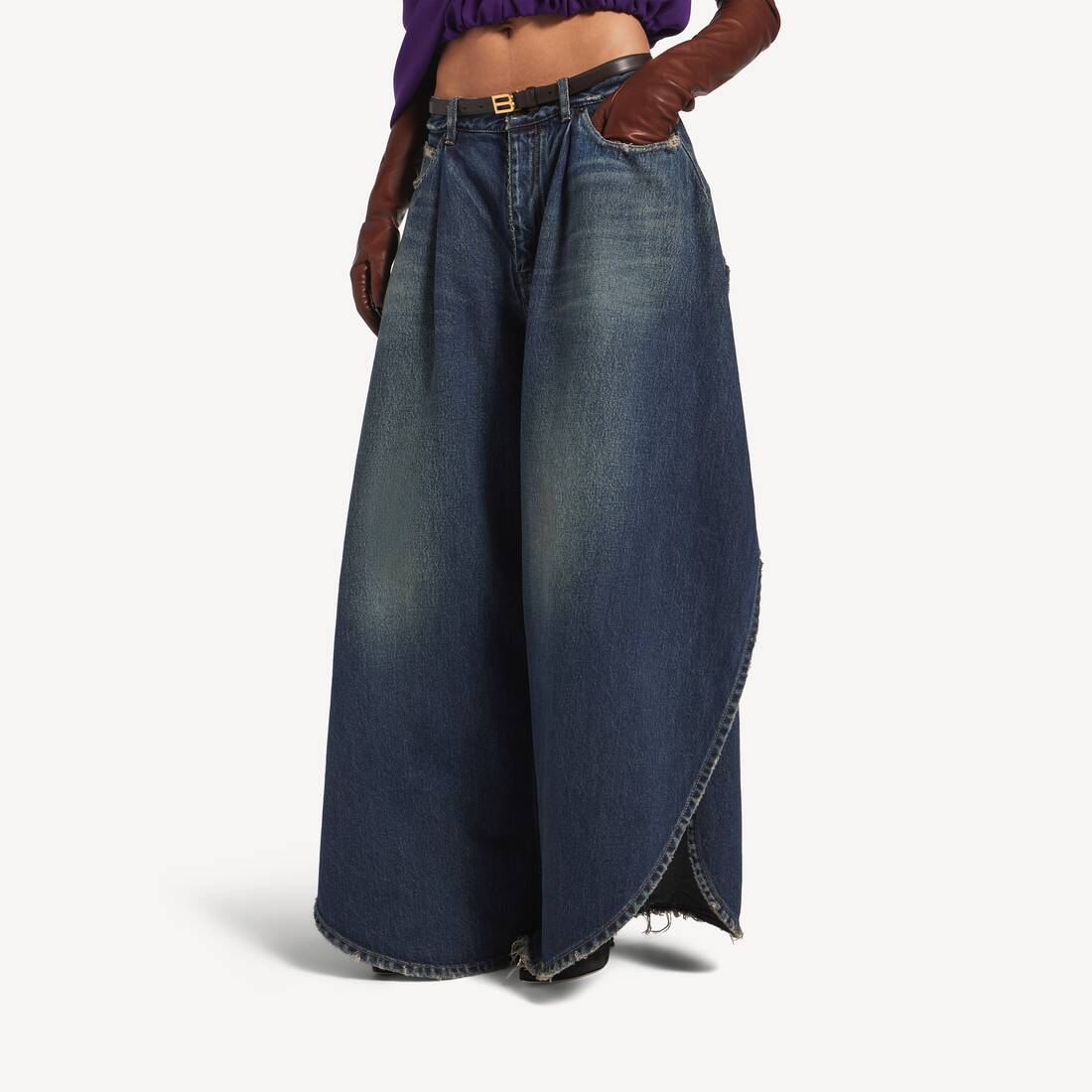 Women's Tulipe Pants in Dark Ocean | Balenciaga Australia EN - Image 5
