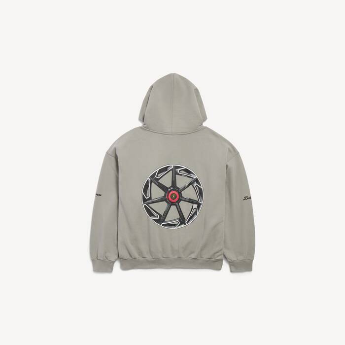 Balenciaga | Automobili Lamborghini Hoodie Mittlere Passform f&uuml;r Herren in Balenciaga Grau - Herren | Balenciaga Deutschland DE - Image 2