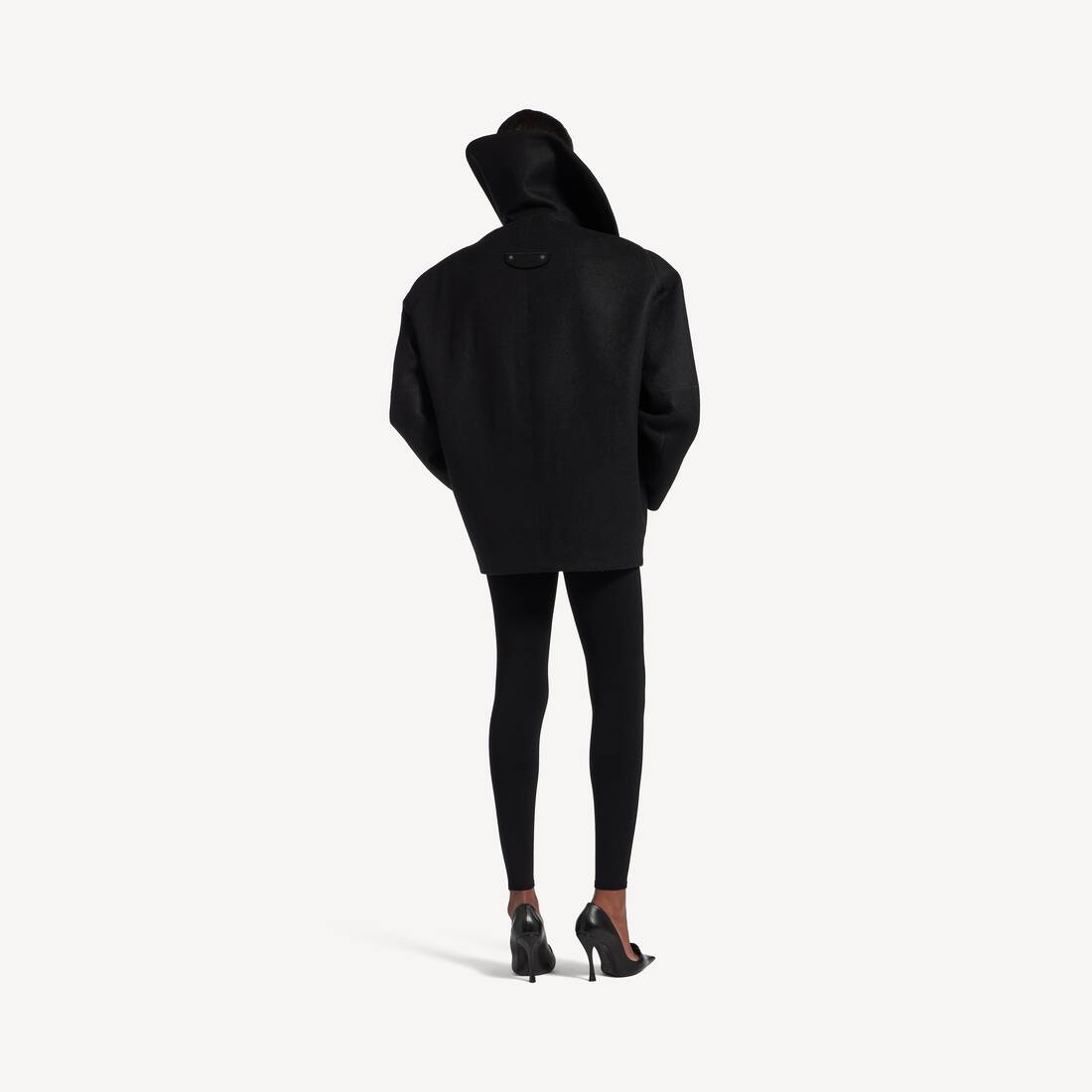 ブラック の ウィメンズ ハイカラー ピーコート | Balenciaga 日本 JA - Image 4