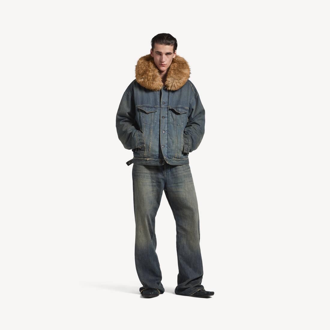 Men's Boxy Jacket in Blue | Balenciaga Sweden EN - Image 2