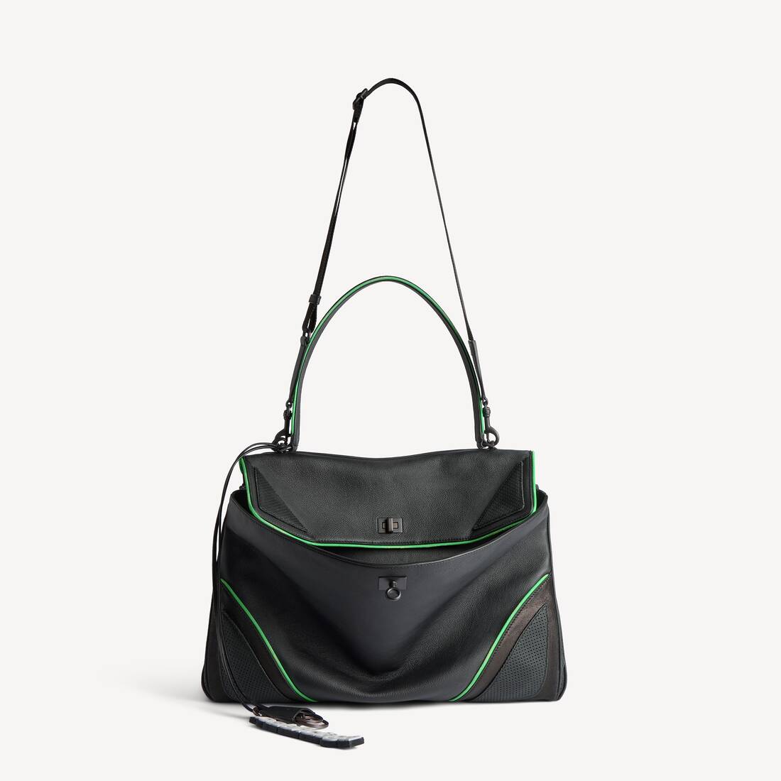 Men's Rodeo Biker Handbag Large in Black | Balenciaga Republic Of Korea EN - Image 4