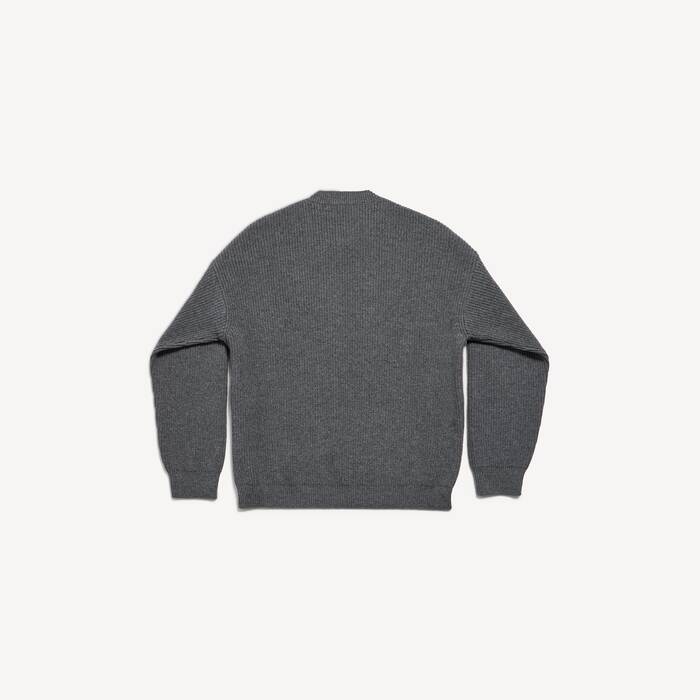 Men's Patch Crewneck Sweater in Grey - Men | Balenciaga United States EN - Image 2