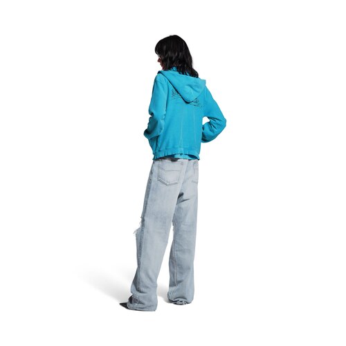 washed crayon political zip-up hoodie regular fit