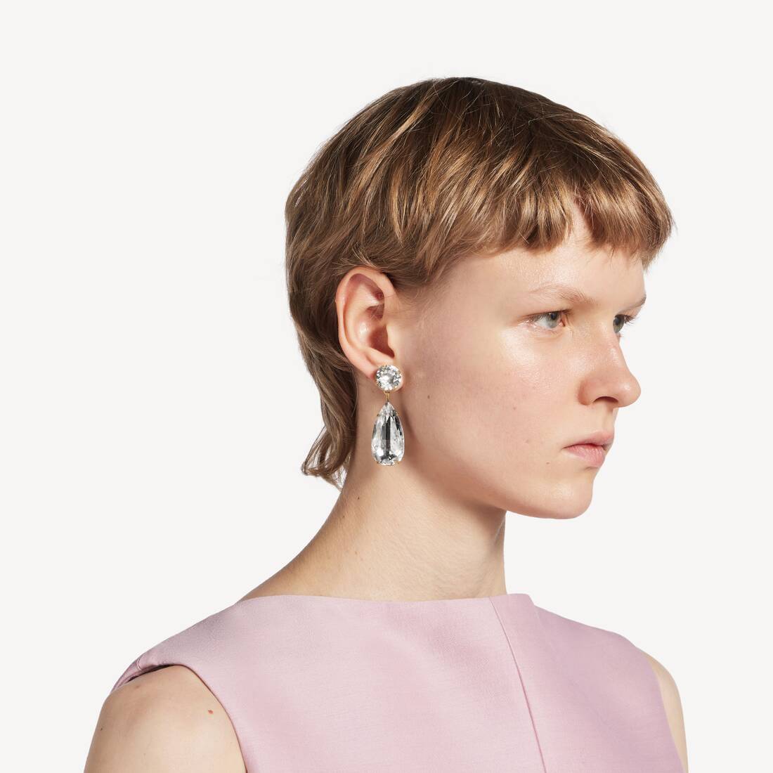 Gala H&auml;ngeohrringe f&uuml;r Damen in Kristall/dunkelgold | Balenciaga Schweiz DE - Image 4