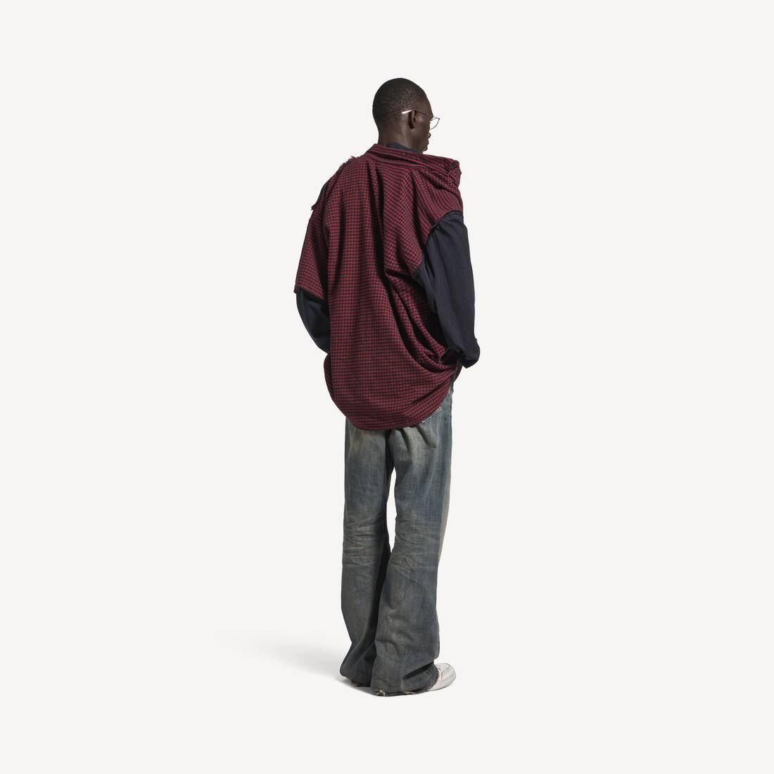 Men's Patched Shirt in Red/black | Balenciaga Canada EN - Image 4