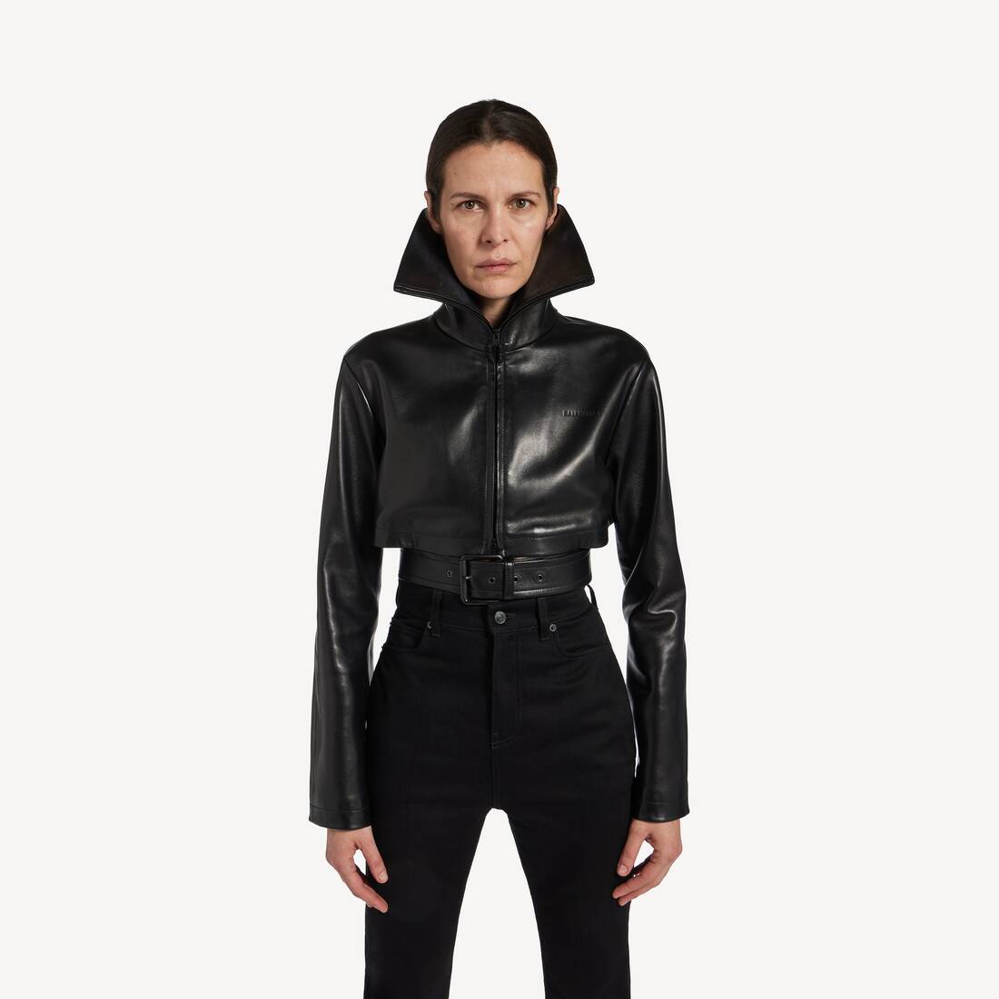 Veste Cropped pour Femme en Noir | Balenciaga Belgique FR - Image 4