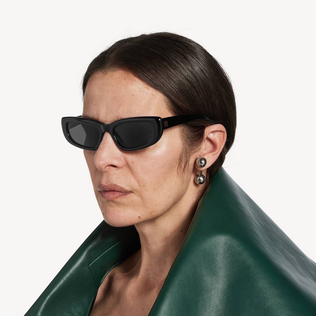 Lunettes De Soleil Rectangle Palma pour Femme en Noir | Balenciaga France FR - Image 6