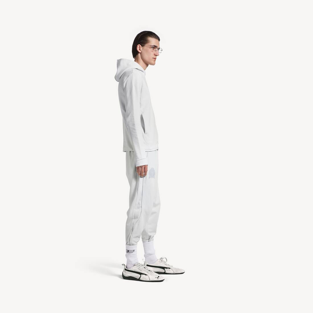 Balenciaga I Puma Hooded Fitted Tracksuit Jacket in White | Balenciaga Japan EN - Image 3