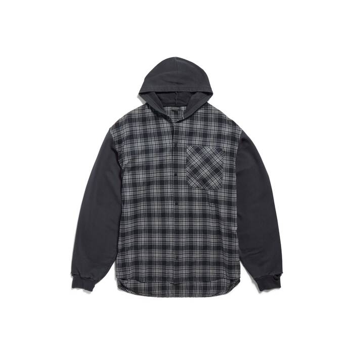 hooded hybrid shirt