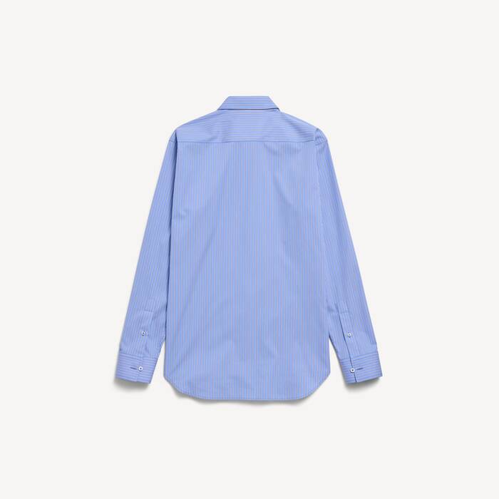 Women's Striped Poplin Shirt in Blue/navy - Women | Balenciaga Australia EN - Image 2